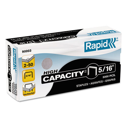 Image of Rapid® 90003 High Capacity Staples, 0.31" Leg, 0.5" Crown, Steel, 5,000/box