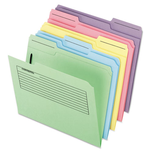 Image of Pendaflex® 45270 Printed Notes Fastener Folder, 1/3-Cut Tab: Assorted, 1 Fastener, Letter Size, Assorted, 30/Pack