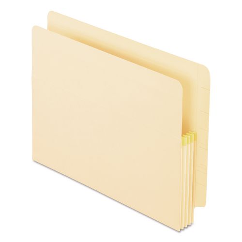 Image of Pendaflex® 12812 Manila Drop Front Shelf File Pockets with Rip-Proof-Tape Gusset Top, 3.5" Expansion, Letter Size, Manila, 25/Box