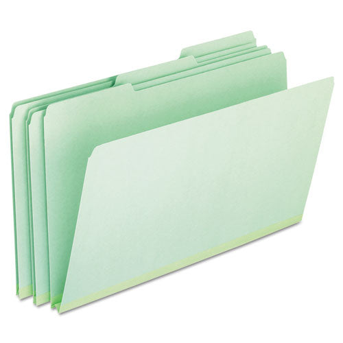 Image of Pendaflex® 17171EE Pressboard Expanding File Folders, 1/3-Cut Tabs: Assorted, Legal Size, 1" Expansion, Green, 25/Box