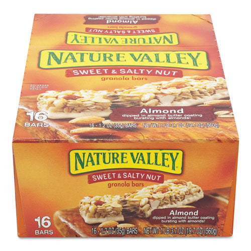 Image of Nature Valley® GEM42068 Granola Bars, Sweet And Salty Nut Almond Cereal, 1.2 Oz Bar, 16/box