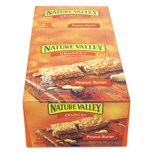 Image of Nature Valley® GEM33550 Granola Bars, Peanut Butter Cereal, 1.5 Oz Bar, 18/box