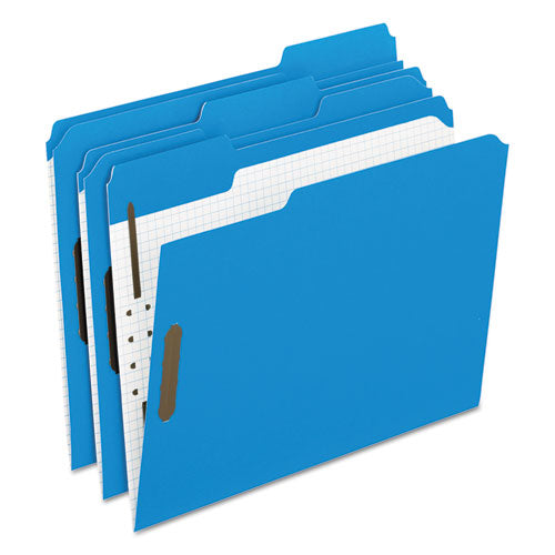 Image of Pendaflex® 21301 Colored Classification Folders, 1/3-Cut Tab: Assorted, 2 Embossed Fasteners, Letter Size, Blue, 50/Box
