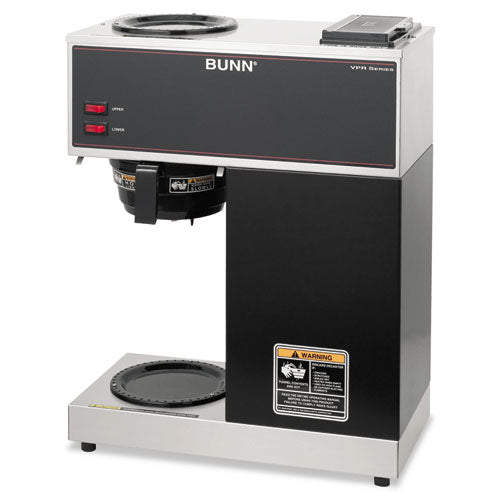 Image of BUNN® 33200.0000 VPR Two Burner Pourover Coffee Brewer, 12-Cup, Stainless Steel, Black