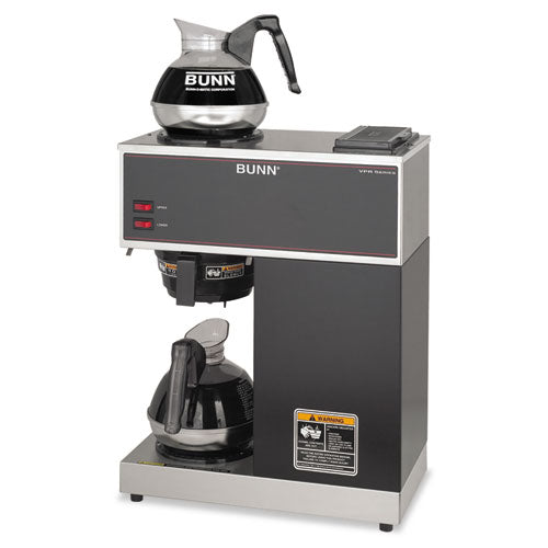 Image of BUNN® 33200.0000 VPR Two Burner Pourover Coffee Brewer, 12-Cup, Stainless Steel, Black