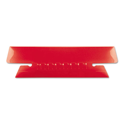 Image of Pendaflex® 43 1/2 RED Transparent Colored Tabs For Hanging File Folders, 1/3-Cut, Red, 3.5" Wide, 25/Pack