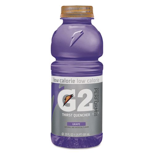 Image of Gatorade® QUA20406 G2 Perform 02 Low-Calorie Thirst Quencher, Grape, 20 Oz Bottle, 24/carton