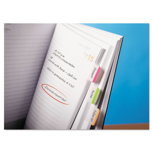 Image of Post-it® Tabs 686L-PGO 1" Lined Tabs, 1/5-Cut, Assorted Bright Colors, 1" Wide, 66/Pack