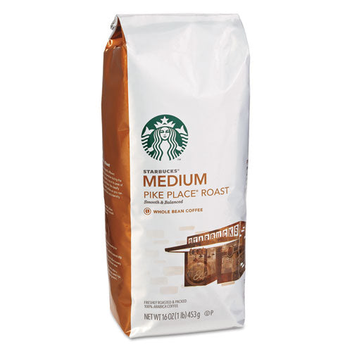 Image of Starbucks® 12411946 Whole Bean Coffee, Pike Place Roast, 1 Lb Bag