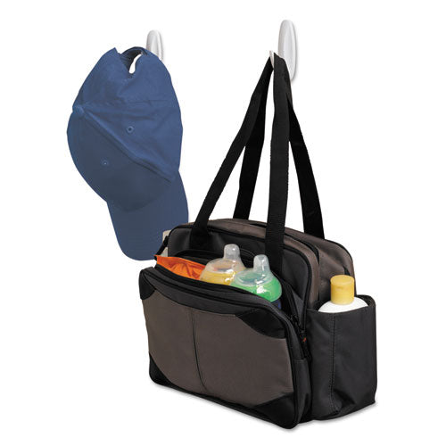 Image of Command 17081-2VPES General Purpose Designer Hooks, Small/Medium, Plastic, White, 1lb and 3 lb Capacities, 4 Hooks and 4 Strips/Pack