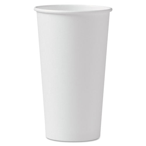 Image of SOLO® 420W-2050 Single-Sided Poly Paper Hot Cups, 20 oz, White, 600/Carton