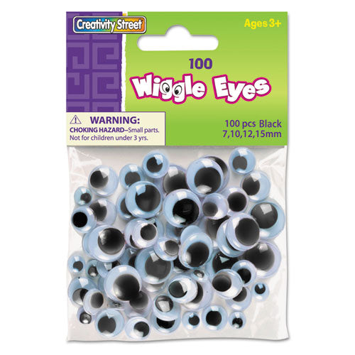 Image of Creativity Street® PAC3446-02 Wiggle Eyes Assortment, Assorted Sizes, Black, 100/pack