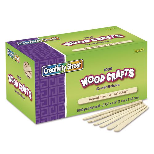 Image of Creativity Street® PAC3775-01 Natural Wood Craft Sticks, 4.5 x 0.38, 1,000/Box