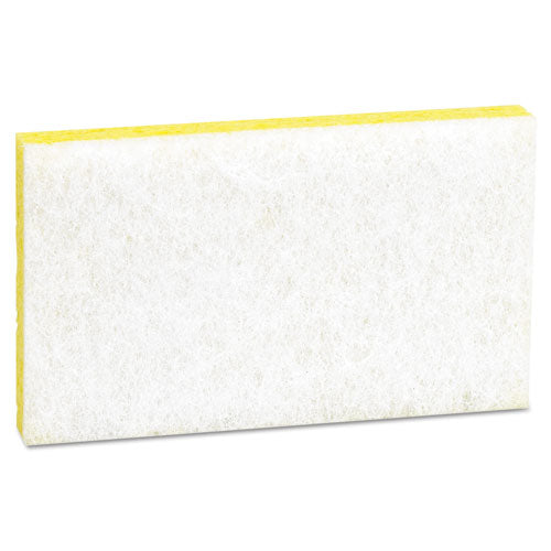 Image of Scotch-Brite PROFESSIONAL 63 Light-Duty Scrubbing Sponge, #63, 3.6 X 6.1, 0.7" Thick, Yellow/white, 20/carton