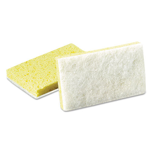 Image of Scotch-Brite PROFESSIONAL 63 Light-Duty Scrubbing Sponge, #63, 3.6 X 6.1, 0.7" Thick, Yellow/white, 20/carton