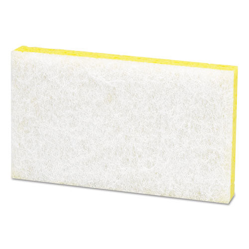 Image of Scotch-Brite PROFESSIONAL 63 Light-Duty Scrubbing Sponge, #63, 3.6 X 6.1, 0.7" Thick, Yellow/white, 20/carton