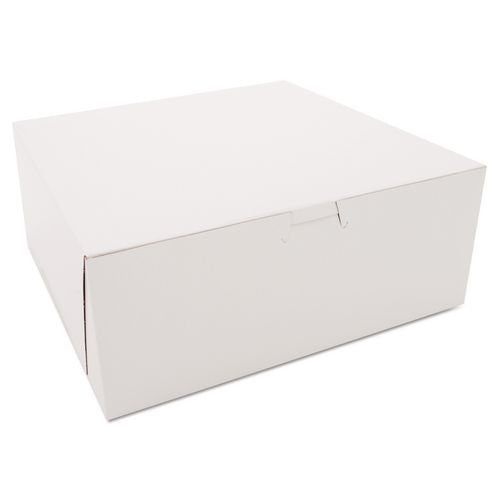 Image of SCT® SCH 0973 White One-Piece Non-Window Bakery Boxes, 10 x 10 x 4, White, Paper, 100/Carton