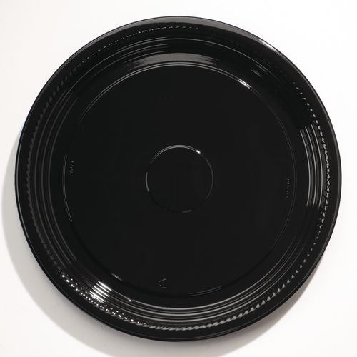 Image of WNA WNA A518PBL Caterline Casuals Thermoformed Platters, 18" Diameter, Black, Plastic, 25/Carton