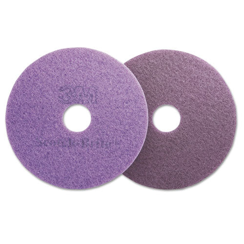 Image of Scotch-Brite 08418 Diamond Floor Pads, 20" Diameter, Purple, 5/carton
