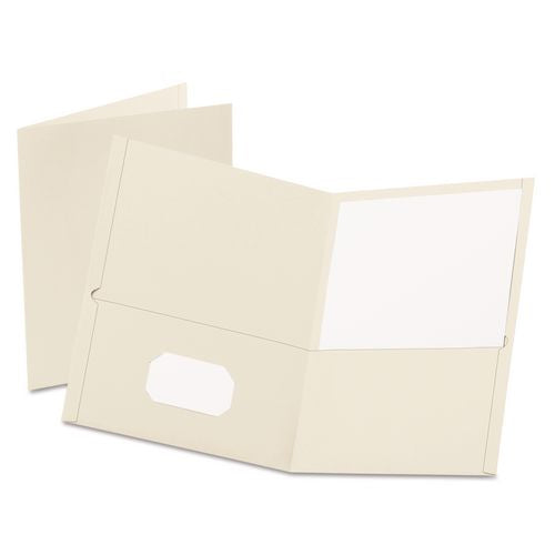 Image of Oxford 57504EE Twin-Pocket Folder, Accommodates (100) 11 x 8.5 Sheets, White, 25/Box