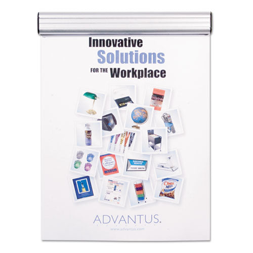 Image of Advantus 1500 Grip-A-Strip Display Rails, 1.5" x 9", Satin Aluminum
