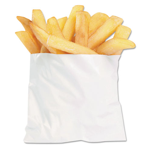 Image of Bagcraft 450003 French Fry Bags, 4.5" x 2" x 3.5", White, 2,000/Carton