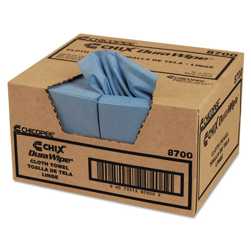 Image of Chicopee® 8700 VeraClean Critical Cleaning Wipes, Smooth Texture, 1/4 Fold, 1-Ply, 12 x 13, Unscented, Blue, 400/Carton