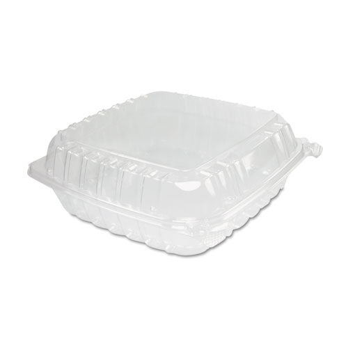 Image of Dart® C95PST1 ClearSeal Hinged-Lid Plastic Containers, 9.3 x 8.8 x 3, Clear, Plastic, 100/Bag, 2 Bags/Carton