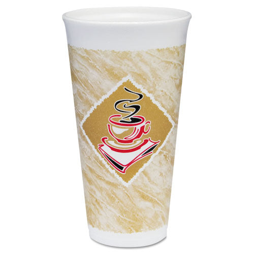 Image of Dart® 20X16G Cafe G Foam Hot/cold Cups, 20 Oz, Brown/red/white, 500/carton