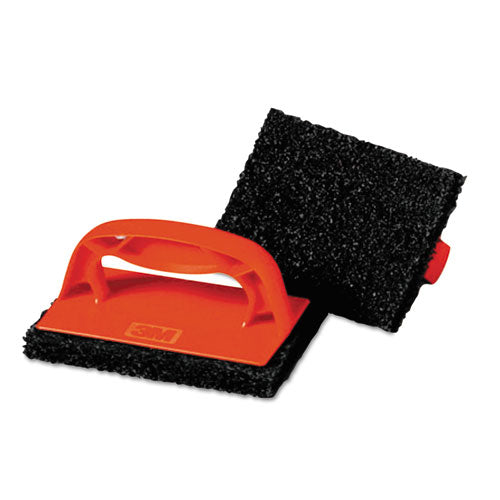 Image of Scotch-Brite PROFESSIONAL 9537 Scotchbrick Griddle Scrubber 9537, 4 x 6, Red/Black, 12/Carton