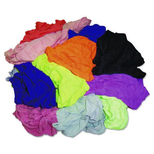 Image of HOSPECO® 245-10 New Colored Knit Polo T-Shirt Rags, Assorted Colors, 10 Pounds/Carton