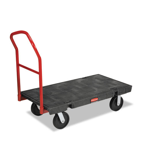 Image of Rubbermaid® Commercial FG444100BLA Platform Truck, 2,000 Lb Capacity, 24 X 48 X 7, Black