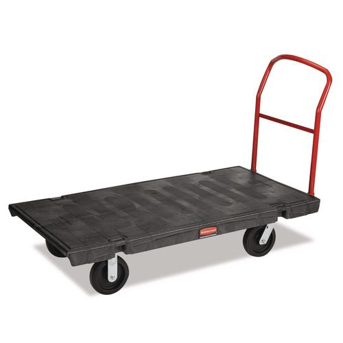 Image of Rubbermaid® Commercial FG446600BLA Platform Truck with 8" TPR Casters, 2,000 lb Capacity, 30 x 60 x 7, Black