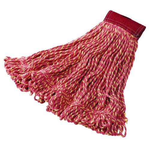 Image of Rubbermaid® Commercial FGD25306RD00 Super Stitch Blend Mop Heads, Cotton/Synthetic, Large, Red