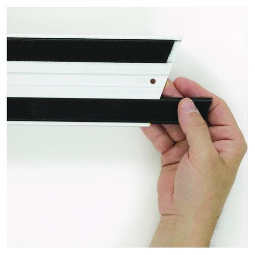 Image of Rubbermaid® Commercial FGQ18000BK00 Hook And Loop Replacement Strips, 1.1" X 18", Black