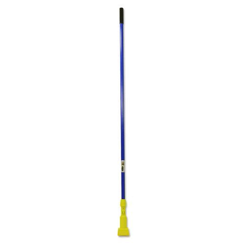 Image of Rubbermaid® Commercial FGH24600BL00 Gripper Fiberglass Mop Handle, 1" dia x 60", Blue/Yellow