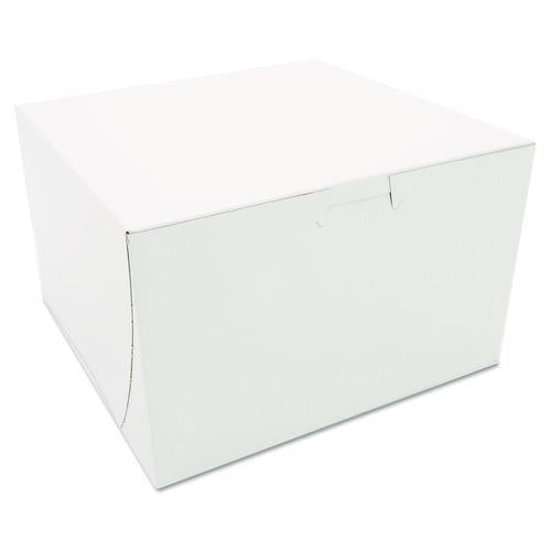 Image of SCT® 9455 White One-Piece Non-Window Bakery Boxes, 8 x 8 x 5, White, Paper, 100/Carton