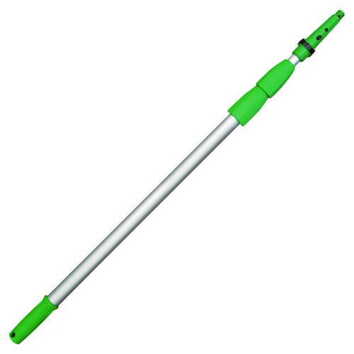 Image of Unger® ED450 Opti-Loc Aluminum Extension Pole, 14 Ft, Three Sections, Green/silver