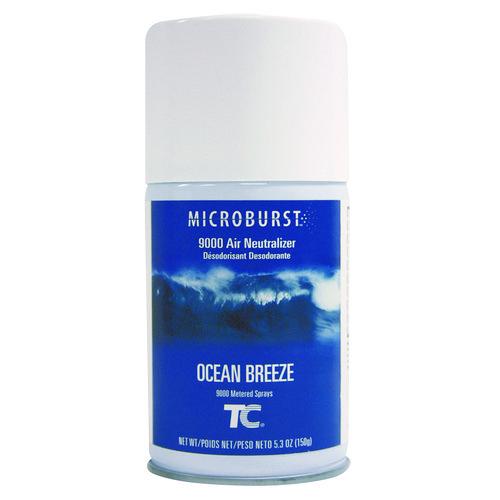 Image of Rubbermaid® Commercial FG4012471 Tc Microburst 9000 Air Freshener Refill, Ocean Breeze, 5.3 Oz Aerosol Spray, 4/carton