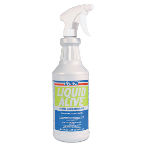 Image of Dymon® 33632 Liquid Alive Odor Digester, 32 Oz Bottle, 12/carton