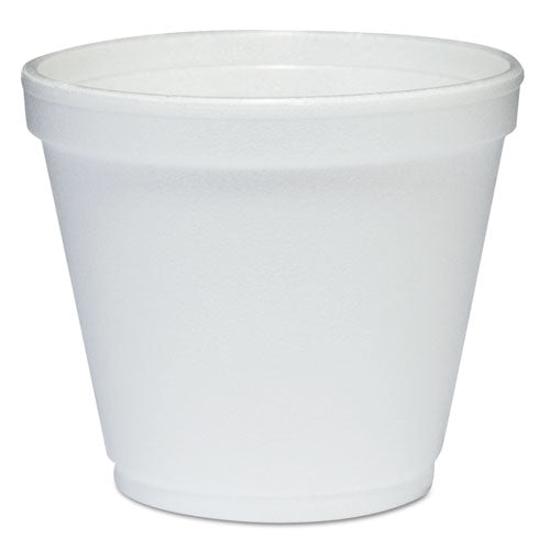 Image of Dart® 8SJ12 Food Containers, Squat, 8 oz, White, Foam, 1,000/Carton