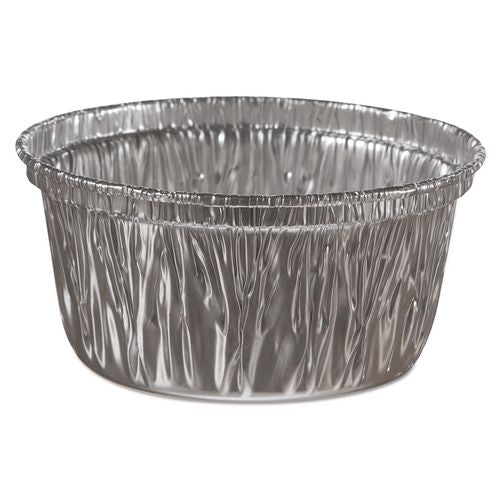 Image of HFA® 34130 Aluminum Baking Cups, 4 oz, 3.38" Diameter x 1.56" h, 1,000/Carton