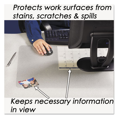 Image of Artistic® 60-6-0MS KrystalView Desk Pad with Antimicrobial Protection, Glossy Finish, 36" x 20", Clear