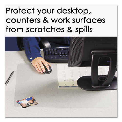 Image of Artistic® 60740MS KrystalView Desk Pad with Antimicrobial Protection. Matte Finish, 17" x 12", Clear