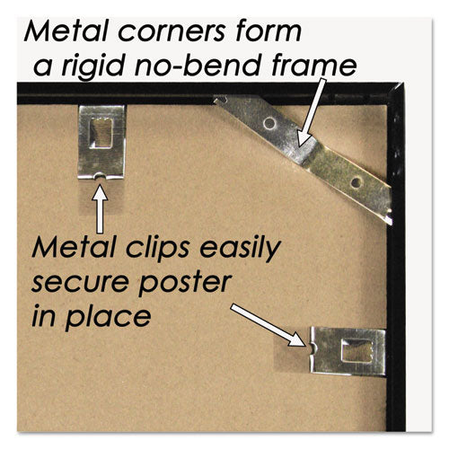 Image of NuDell 31222 Metal Poster Frame, Plastic Face, 18 X 24, Black