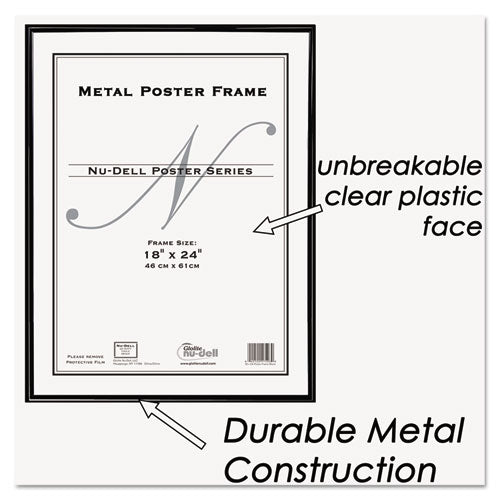 Image of NuDell 31222 Metal Poster Frame, Plastic Face, 18 X 24, Black