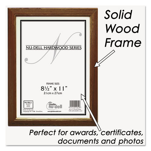 Image of NuDell 15815 Solid Oak Hardwood Frame, 8.5 x 11, Walnut Finish
