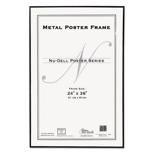 Image of NuDell 31242 Metal Poster Frame, Plastic Face, 24 X 36, Black