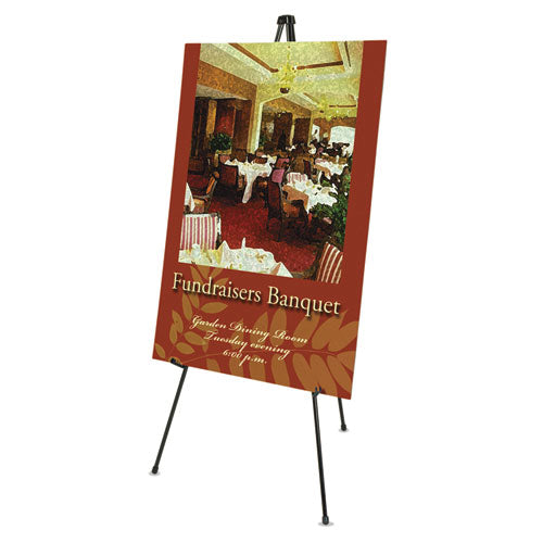 Image of Quartet® 27E Heavy-Duty Adjustable Instant Easel Stand, 63" Tall, Metal, Black, Supports Up to 10 lb