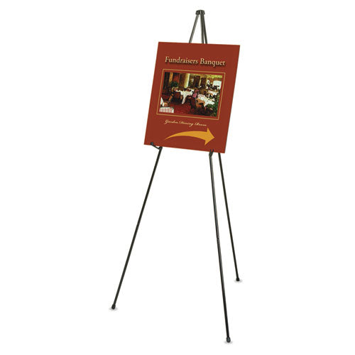 Image of Quartet® 27E Heavy-Duty Adjustable Instant Easel Stand, 63" Tall, Metal, Black, Supports Up to 10 lb